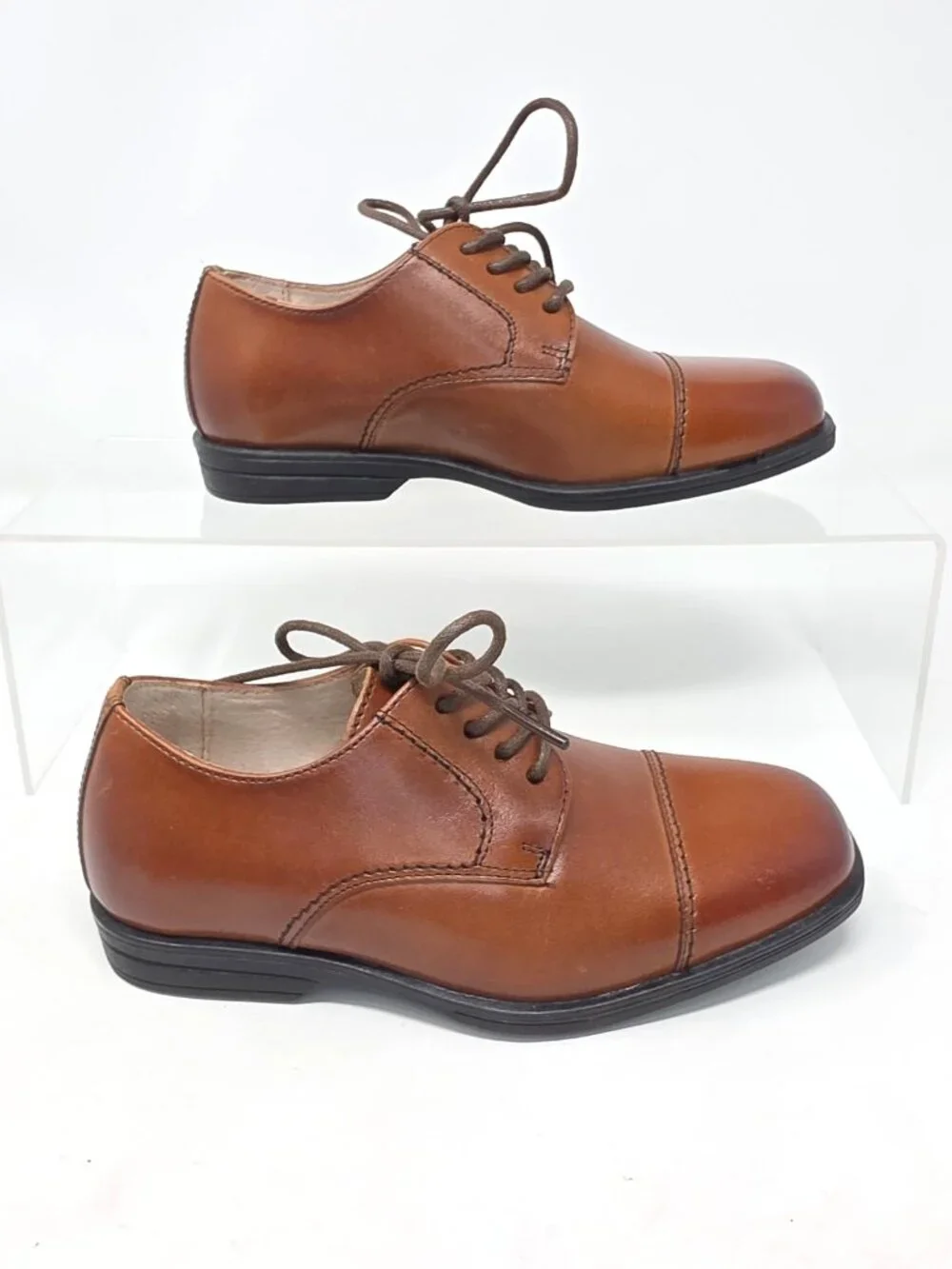 Florsheim Reveal Jr. Dress Shoes Kids Boys 11M Brown Lace Leather Oxford Cap Toe